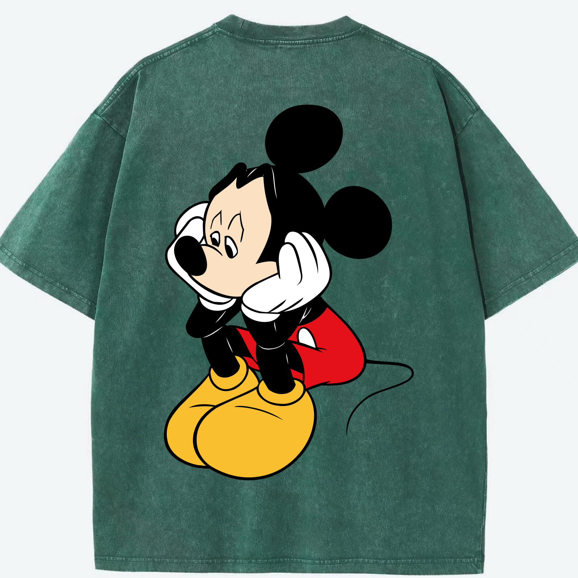 （画像用） ミッキーマウス Mickey Mouse 綿100% ヴィンテージ風 半袖Tシャツ（背面プリント）